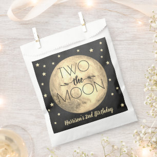 Sachets En Papier Deux La Lune 2e fête d'anniversaire