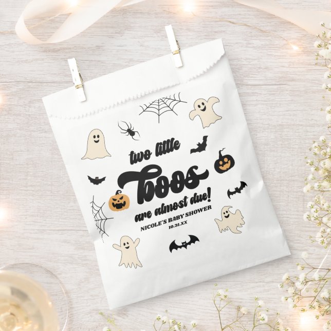 Sachets En Papier Deux petits boos jumeaux Baby shower d'Halloween (Coupé)