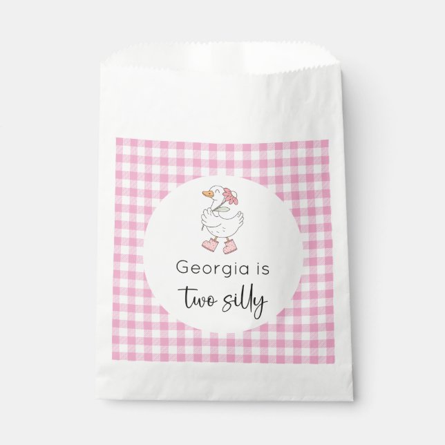 Sachets En Papier Deux sots Goose rose anniversaire (Devant)