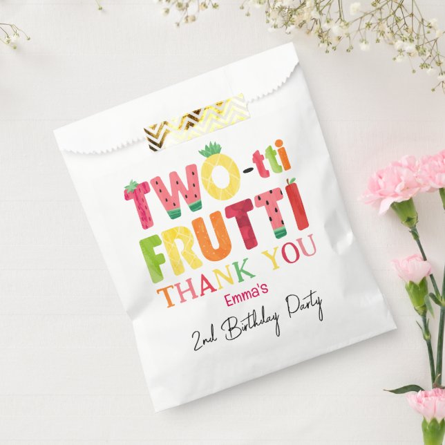 Sachets En Papier Deux tti Frutti Cutie Fruit 2e Merci d'anniversair (Scellé)