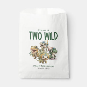 Sachets En Papier Deux Wild Cute Dinosaur 2e fête d'anniversaire