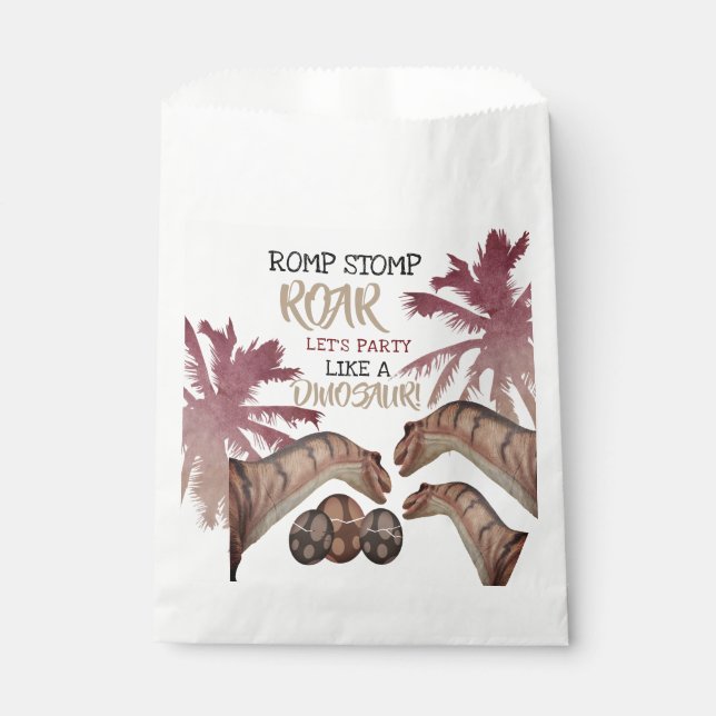 Sachets En Papier Dino Eggs, Dinosaure pour enfants fête d'anniversa (Devant)