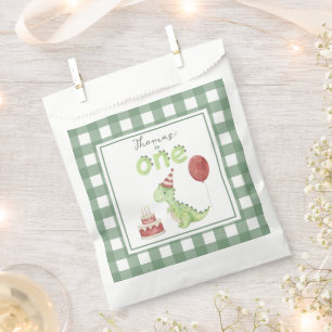 Sachets En Papier Dinosaur aquarelle 1er anniversaire