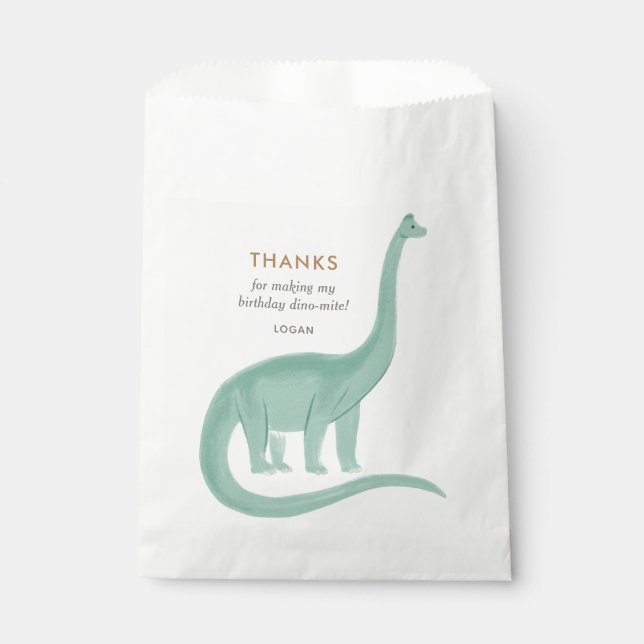 Sachets En Papier Dinosaure minimum fête d'anniversaire (Devant)