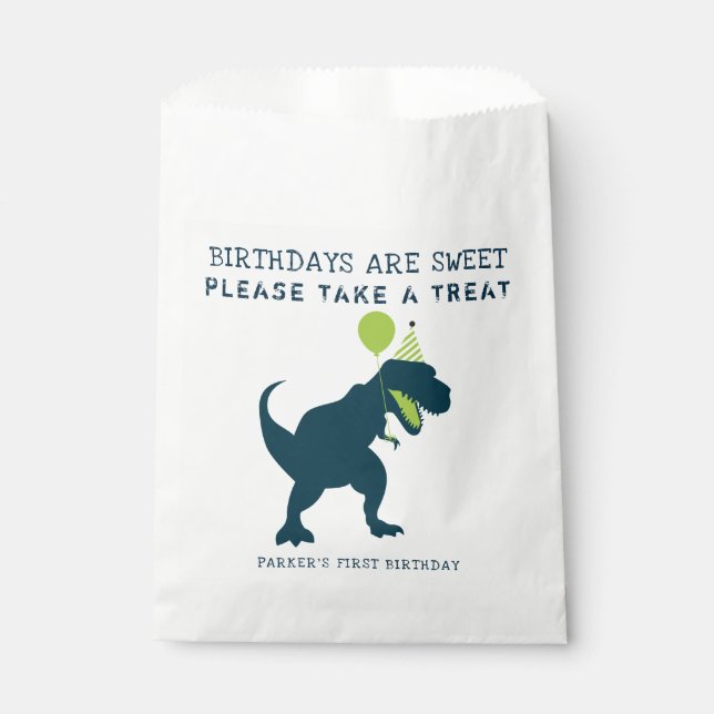 Sachets En Papier Dinosaure moderne Anniversaire sont Sweet Faveur S (Devant)