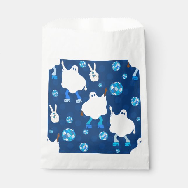 Sachets En Papier disco halloween fantôme africain bleu (Devant)