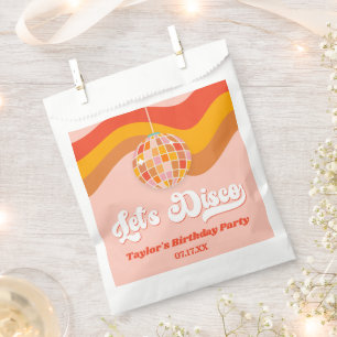 Sachets En Papier Disco Retro les années 70 Red Orange Anniversaire