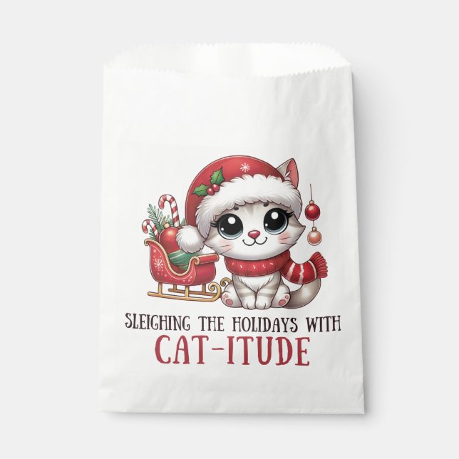 Sachets En Papier Dormir les fêtes avec Catitude (Devant)