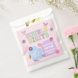 Sachets En Papier Double Chiffres Preppy Patch 10e fête d'anniversai