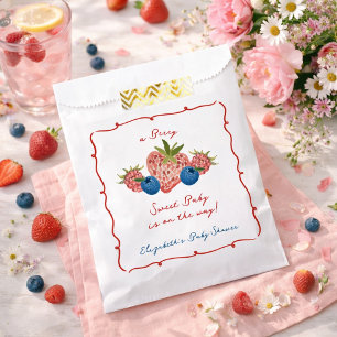 Sachets En Papier Douce Fête de Bébé aux Baies Dessinées à la Main d