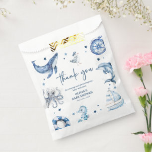 Sachets En Papier Douce Fête de Naissance Thème Marin pour Garçon en