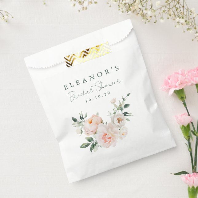 Sachets En Papier Douche de Mariage Rose Pivoine Aquarelle Rose (Scellé)