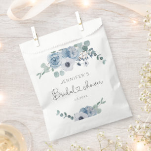 Sachets En Papier Douche nuptiale florale bleu foncé