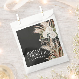 Sachets En Papier Douche nuptiale pampas herbe moderne noir faveur