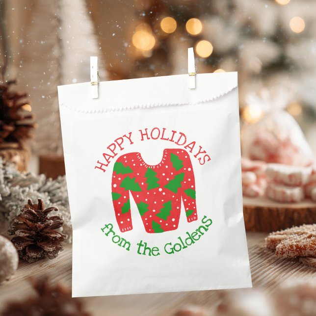 Sachets En Papier Doux moche CUSTOM cadeau de Noël de vacances (Ugly Sweater CUSTOM Holiday Christmas Gift Favor Bag
)