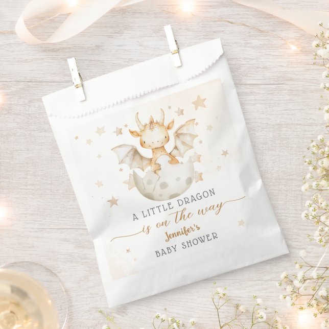 Sachets En Papier Dragon Baby shower Cute Boho Little Dragon (Coupé)