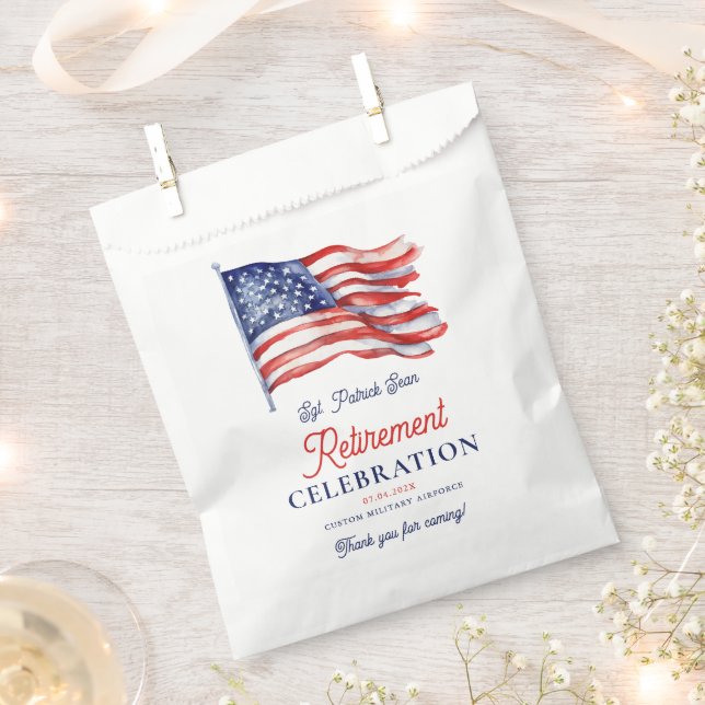 Sachets En Papier Drapeau américain moderne 4 juillet retraite de l' (Coupé)