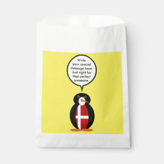 Sachets En Papier Drapeau danois Parler de Mme Penguin Personnalisée