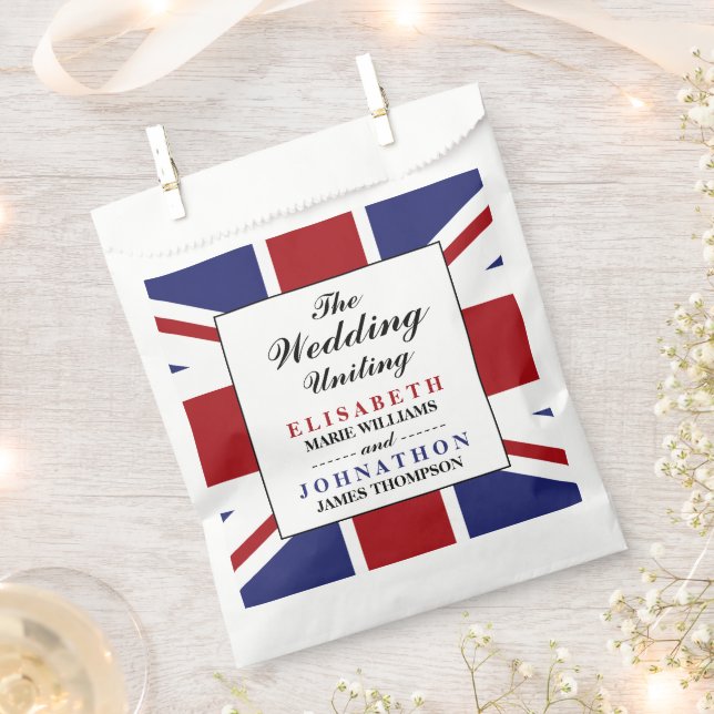Sachets En Papier Drapeau Union Jack Mariage britannique (Coupé)