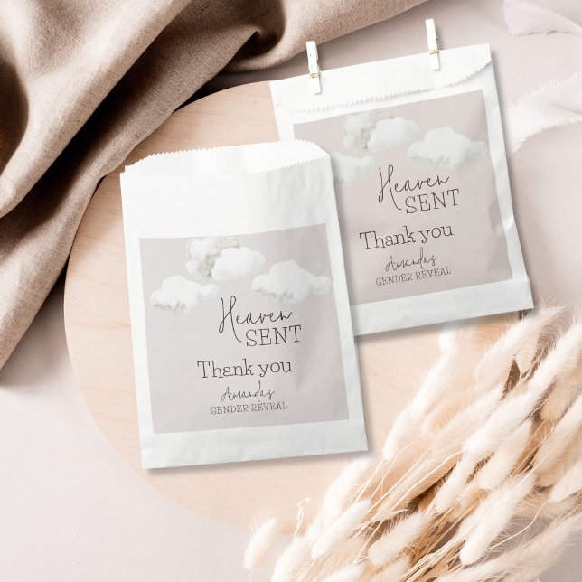 Sachets En Papier Dreamy Beige Neutral Ciel Envoyé Genre Révélation (Créateur téléchargé)