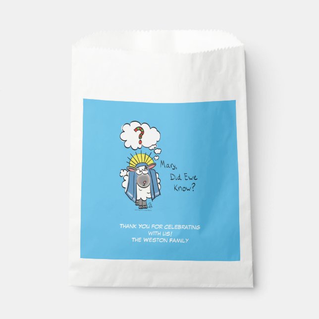 Sachets En Papier Drôle chrétien Noël mignon mouton (Devant)