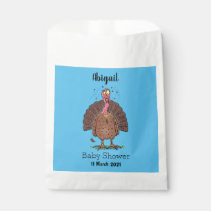 Sachets En Papier Drôle dinde marron de la ferme avec des mouches de