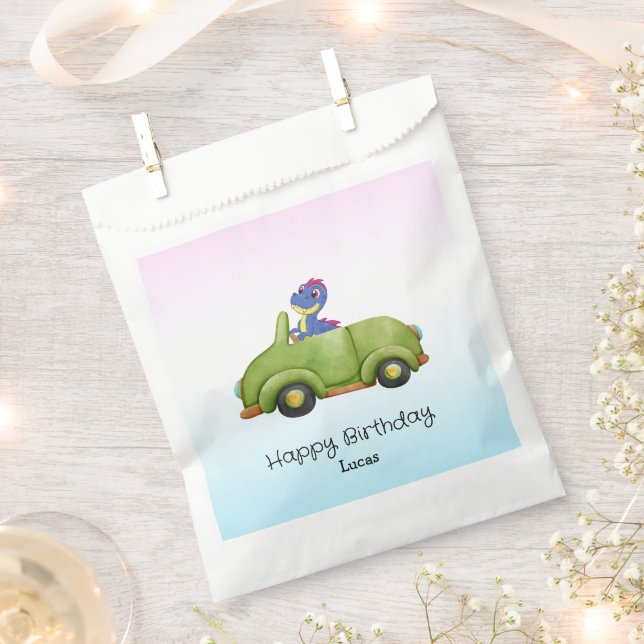 Sachets En Papier Drôle dinosaure antique voiture B2S anniversaire d (Coupé)