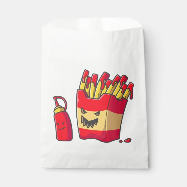 Sachets En Papier drôle halloween frites monstre (Devant)