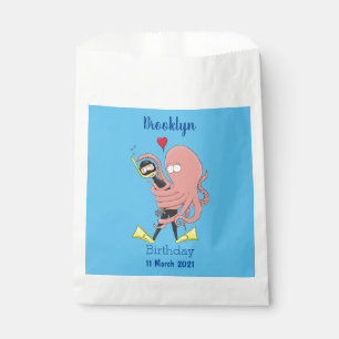 Sachets En Papier Drôle pieuvre embrasse plongeur dessin animé humou