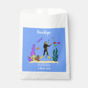 Sachets En Papier Drôle plongeur et poisson mer créatures dessin ani