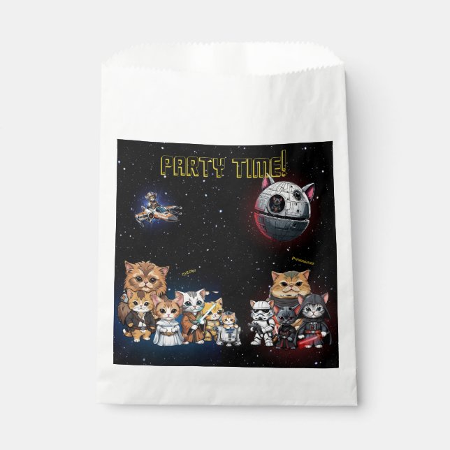 Sachets En Papier Drôle Science Fiction Kitty Chat Invitation person (Devant)