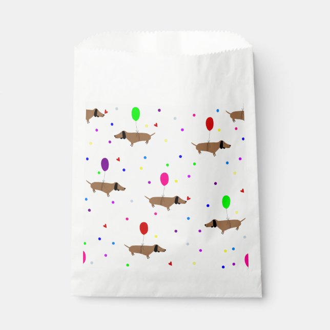 Sachets En Papier drôles chiens vierges ballons dachshund (Devant)