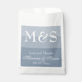 Sachets En Papier Dusty Bleu Simple Moderne Chic Script Favoriser Sa