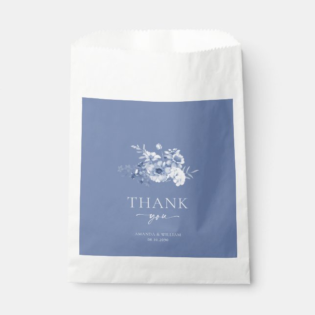 Sachets En Papier Dusty Blue Floral Wedding Favor Sac (Devant)