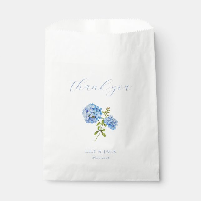 Sachets En Papier Dusty Blue Hydrangea Merci mariage Favor sac (Devant)