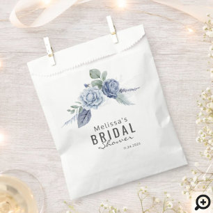 Sachets En Papier Dusty Blue Watercolor Typographie florale