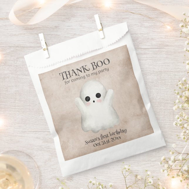 Sachets En Papier Éffrayant One Kawaii Ghost Halloween Anniversaire (Coupé)