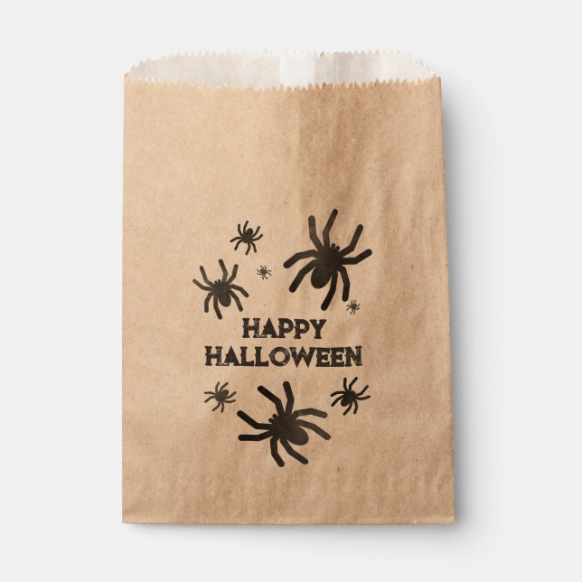 Sachets En Papier Éffrayant Spider Halloween heureux (Devant)