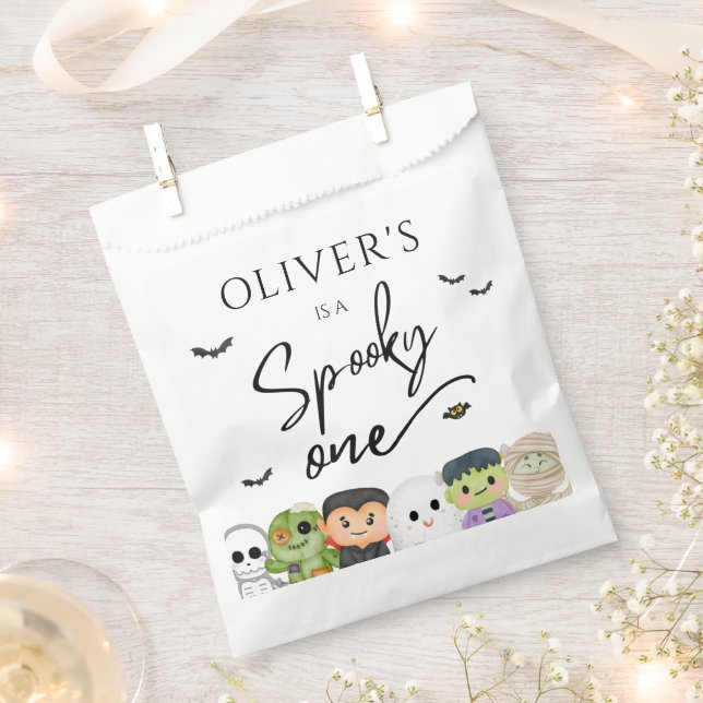 Sachets En Papier Éffrayant un Halloween 1er Anniversaire (Coupé)