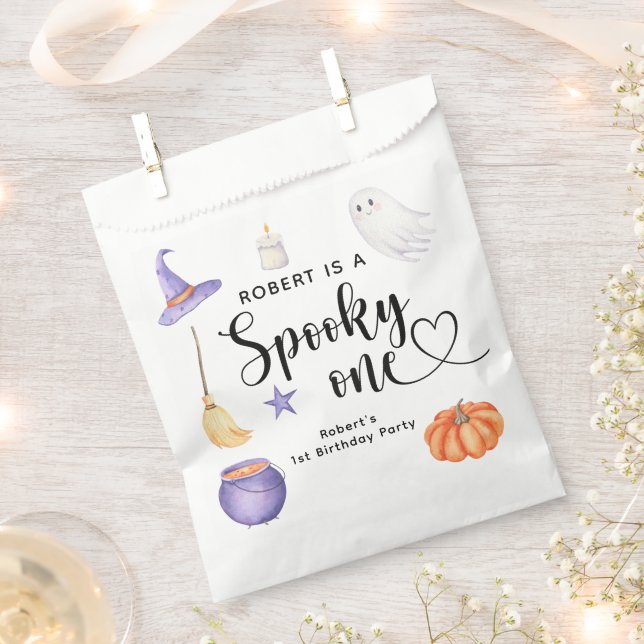 Sachets En Papier Éffrayant Un Halloween Premier anniversaire (Coupé)