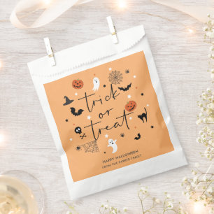 Sachets En Papier Éffrayante fête d'Halloween Orange