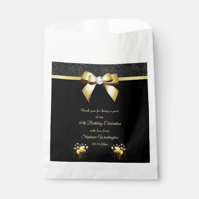 Sachets En Papier Élégance glamour Merci d'anniversaire (Devant)