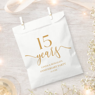 Sachets En Papier Élégant 15e anniversaire de Mariage Champagne