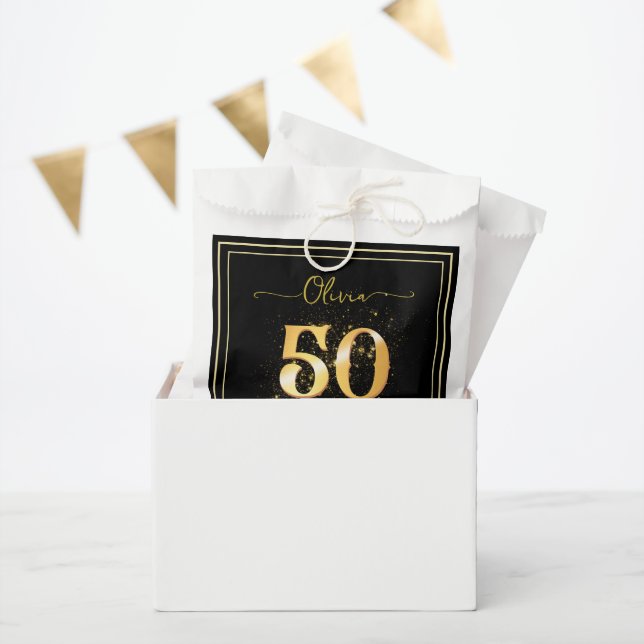 Sachets En Papier Elégant 50 et Fabulous Gold Black (Fête)