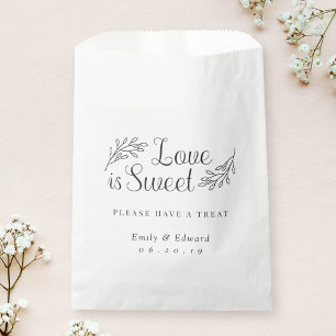 Sachets En Papier Élégant amour botanique est Mariage doux