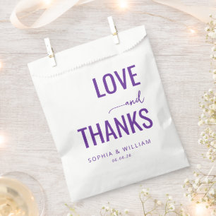 Sachets En Papier Élégant Amour Violet Merci