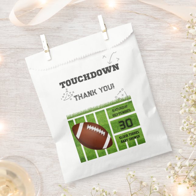 Sachets En Papier Élégant Baby shower de football tactile (Coupé)