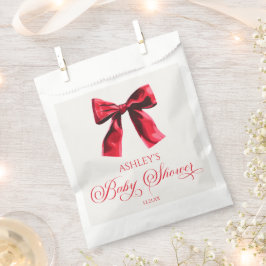 Sachets En Papier Elégant Baby shower rouge coquette Bow