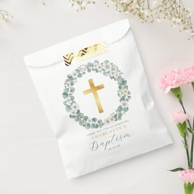 Sachets En Papier Élégant Baptême Favoriser Sac | Cérémonie religieu (Scellé)