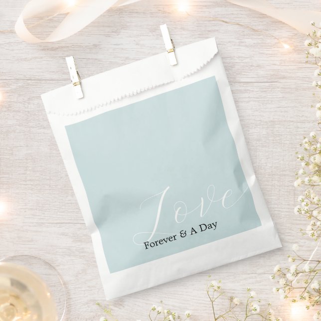 Sachets En Papier Elégant blanc amour Aqua Mint Mariage (Coupé)
